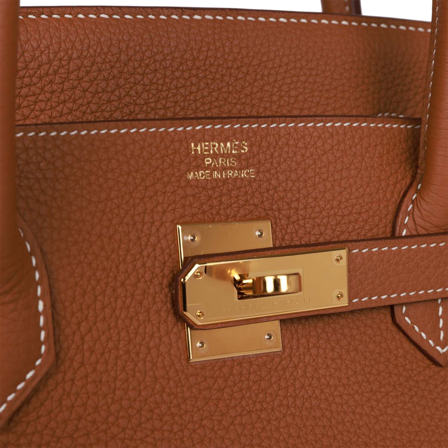 Pre-owned Her Birkin 40 Gold Togo Gold Hardware