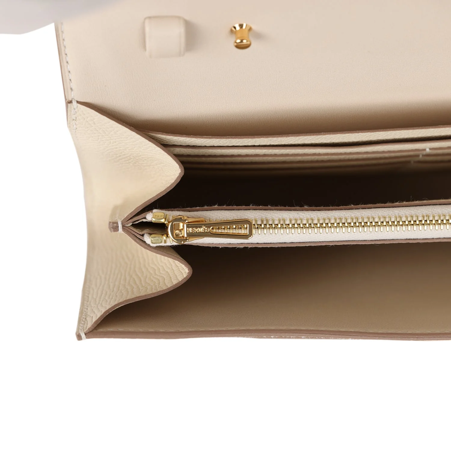 Her Constance To Go Wallet Craie Epsom Gold Hardware