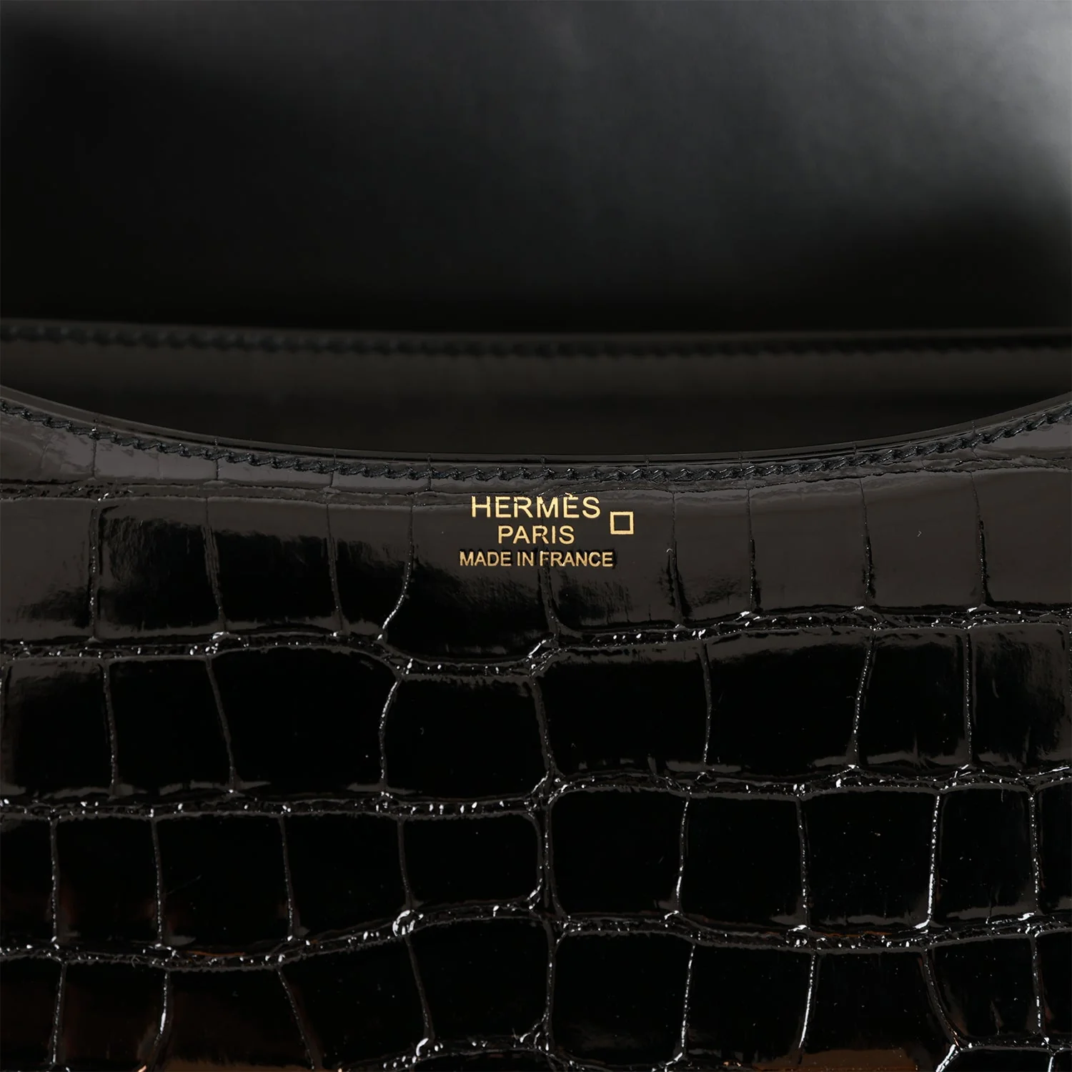 Her Constance 24 Black Shiny Alligator Rose Gold Hardware