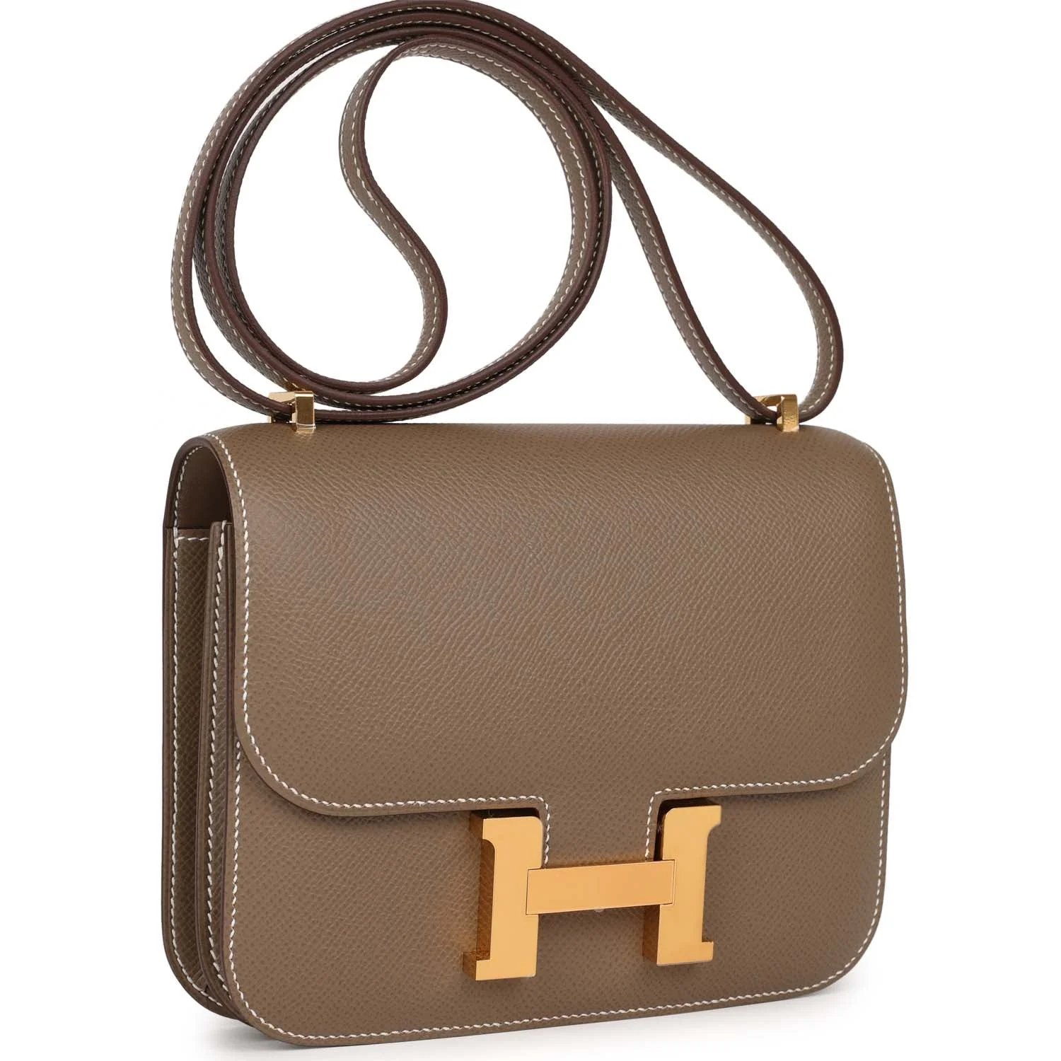 Her Constance 18 Etoupe Epsom Gold Hardware