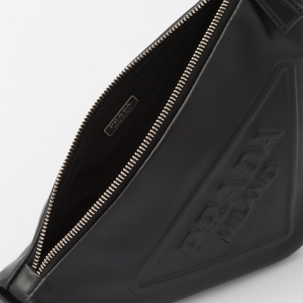 Triangle leather shoulder bag