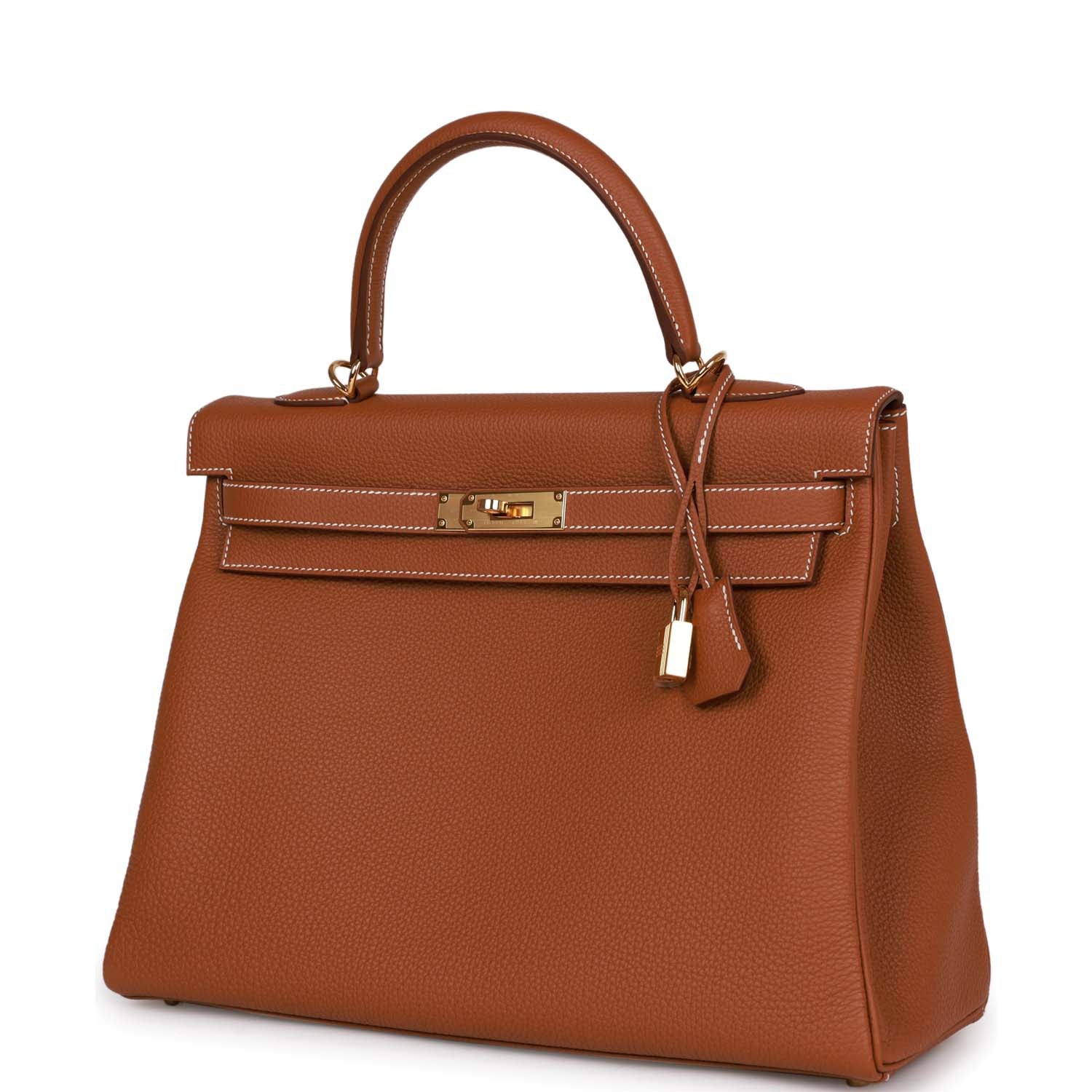 Her Kelly 35 Gold Togo Retourne Gold Hardware