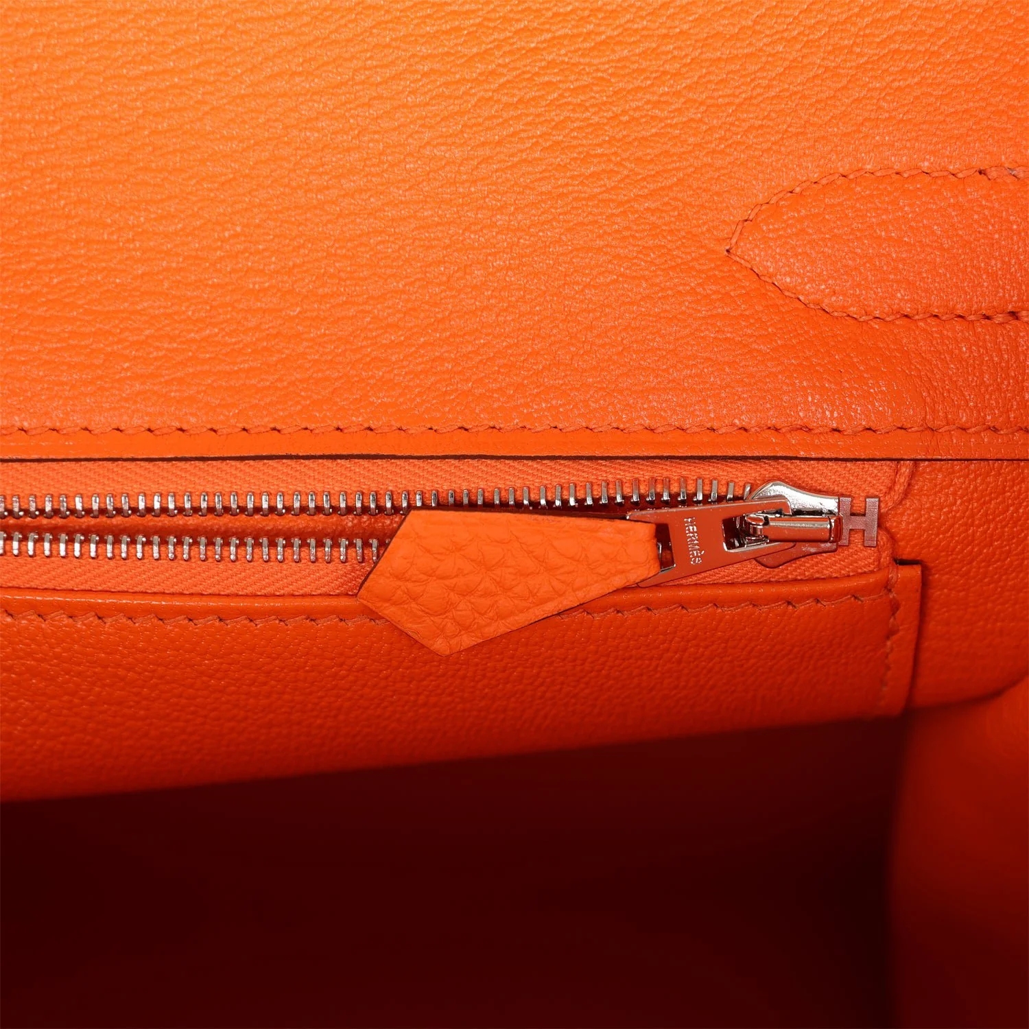 Her Birkin 30 Orange Minium Togo Palladium Hardware