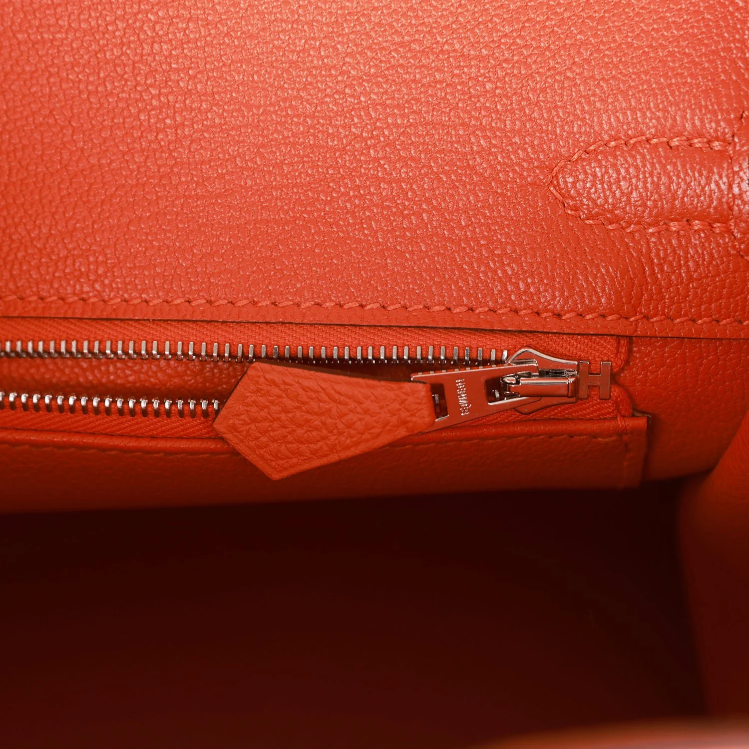 Her Birkin 25 Orange Togo Palladium Hardware