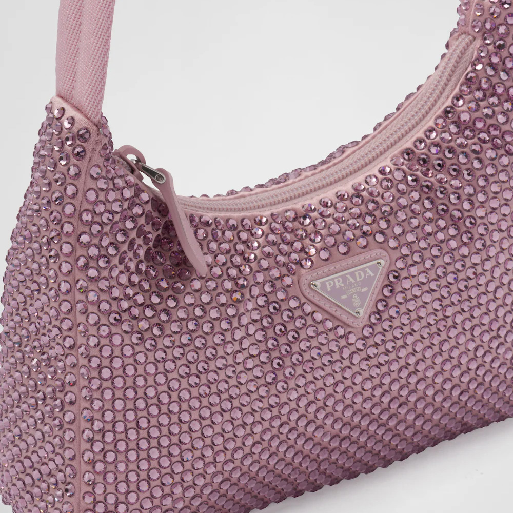 Satin mini-bag with crystals
