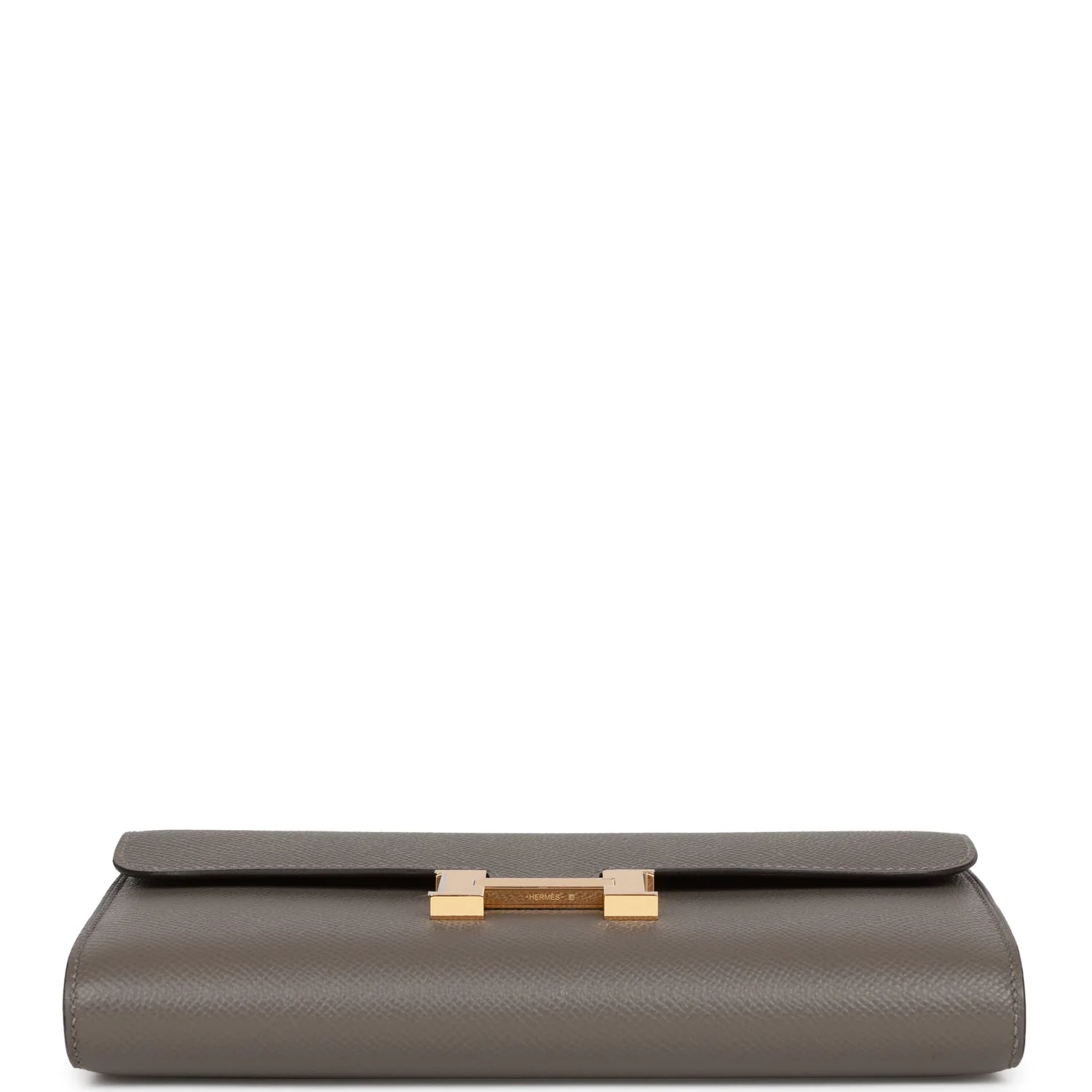 Her Constance Wallet To Go Gris Meyer Epsom Gold Hardware
