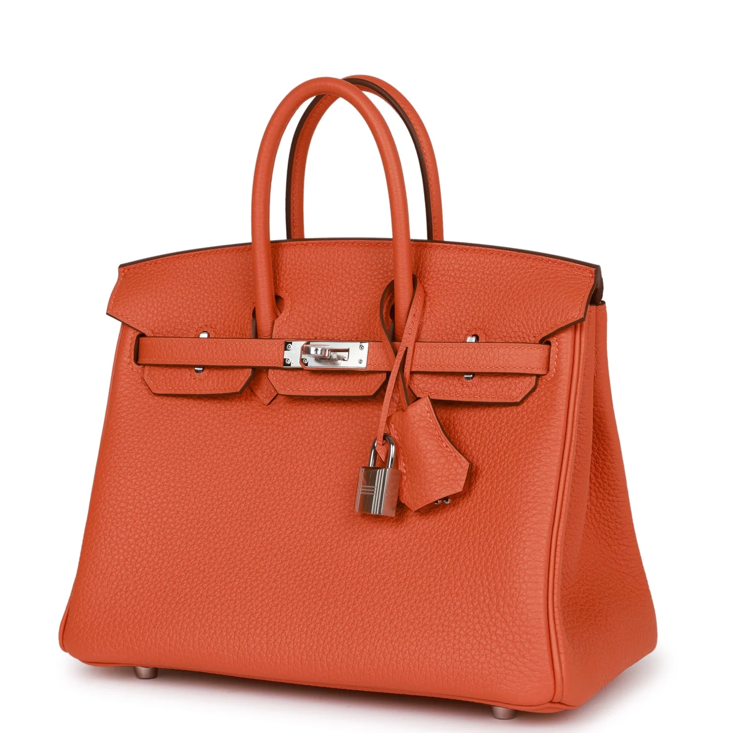 Her Birkin 25 Orange Togo Palladium Hardware