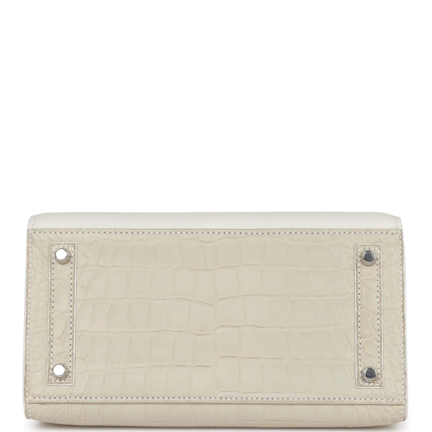 Her Sac Faubourg Birkin 20 White Matte Alligator Palladium Hardware