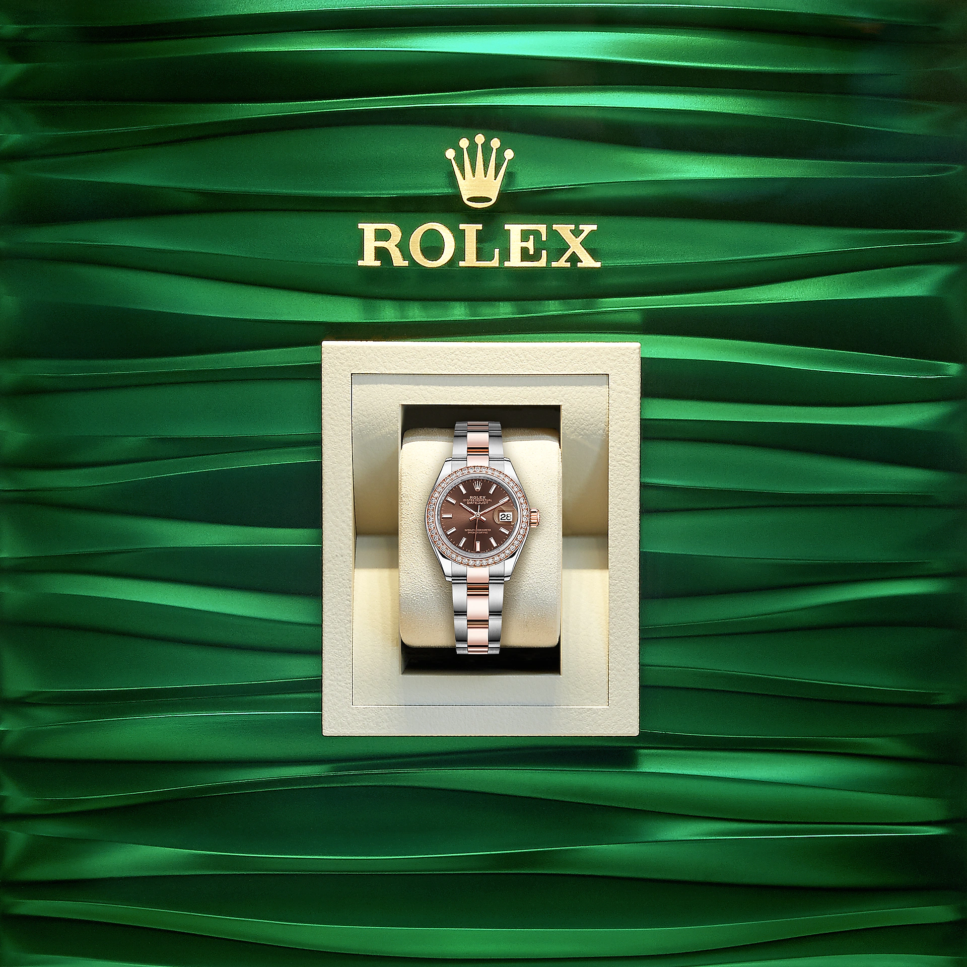 Lady-Datejust 28, Oystersteel and 18k Everose Gold, Ref# 279381RBR-0018