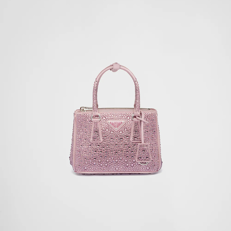Galleria satin mini-bag with crystals