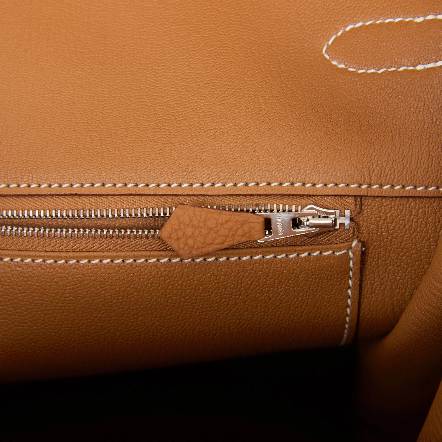 Her Birkin 40 Gold Togo Palladium Hardware