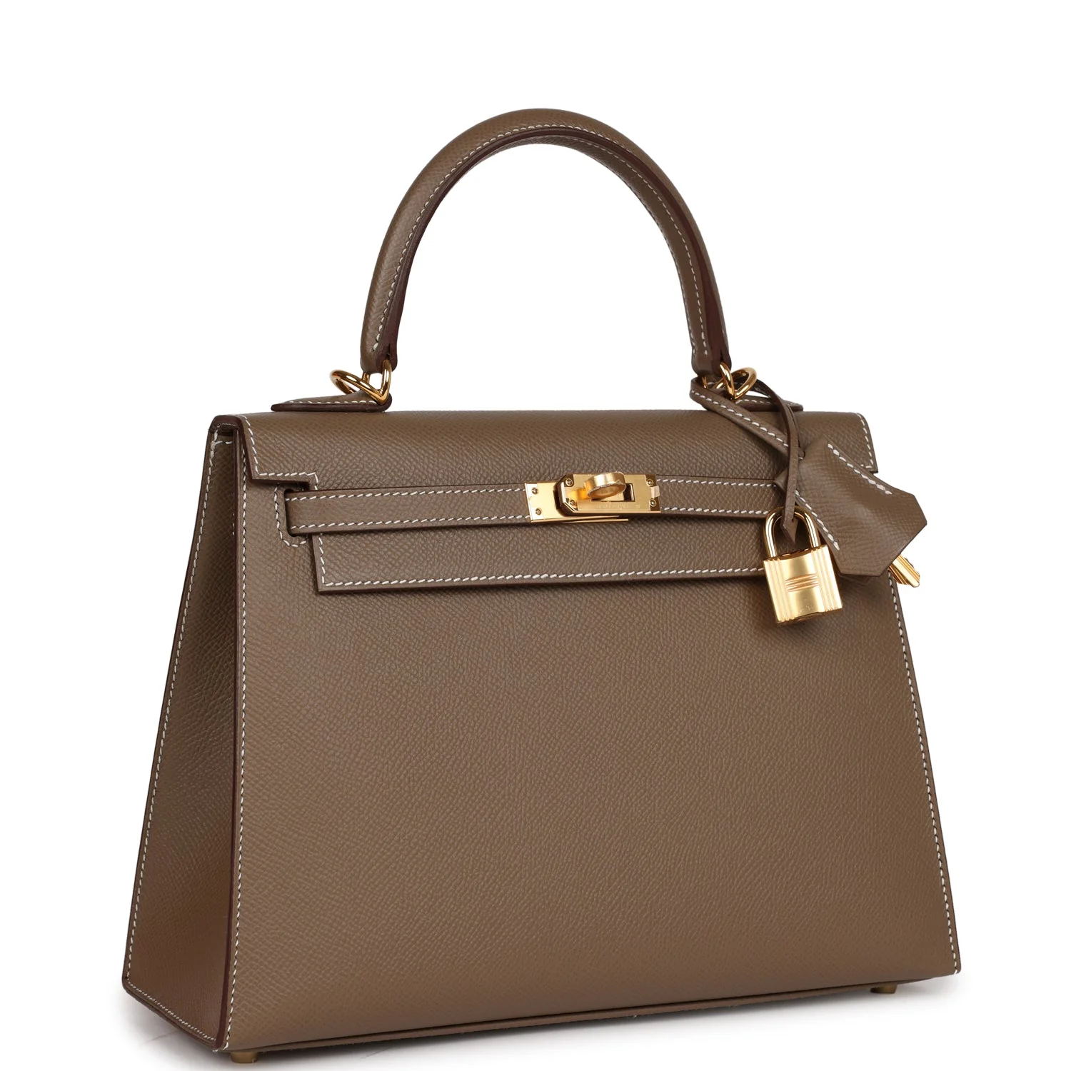 Her Kelly Sellier 25 Etoupe Epsom Gold Hardware