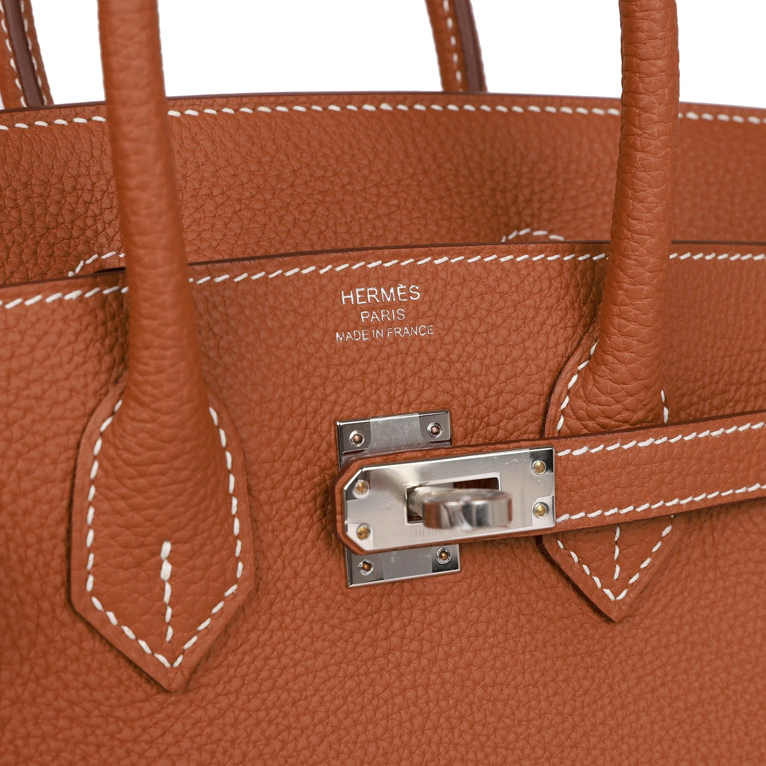 Her Birkin 25 Gold Togo Palladium Hardware