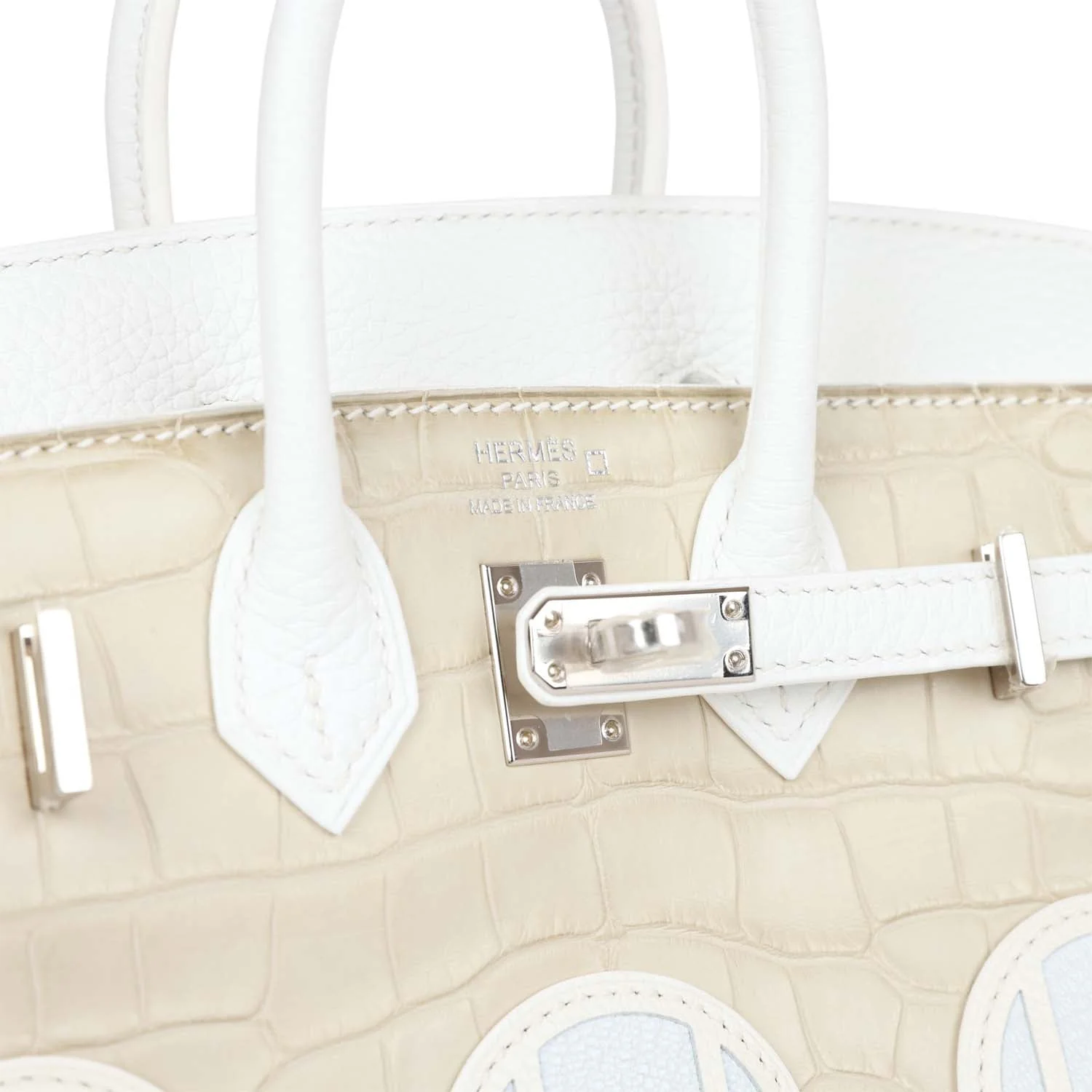 Her Sac Faubourg Birkin 20 White Matte Alligator Palladium Hardware