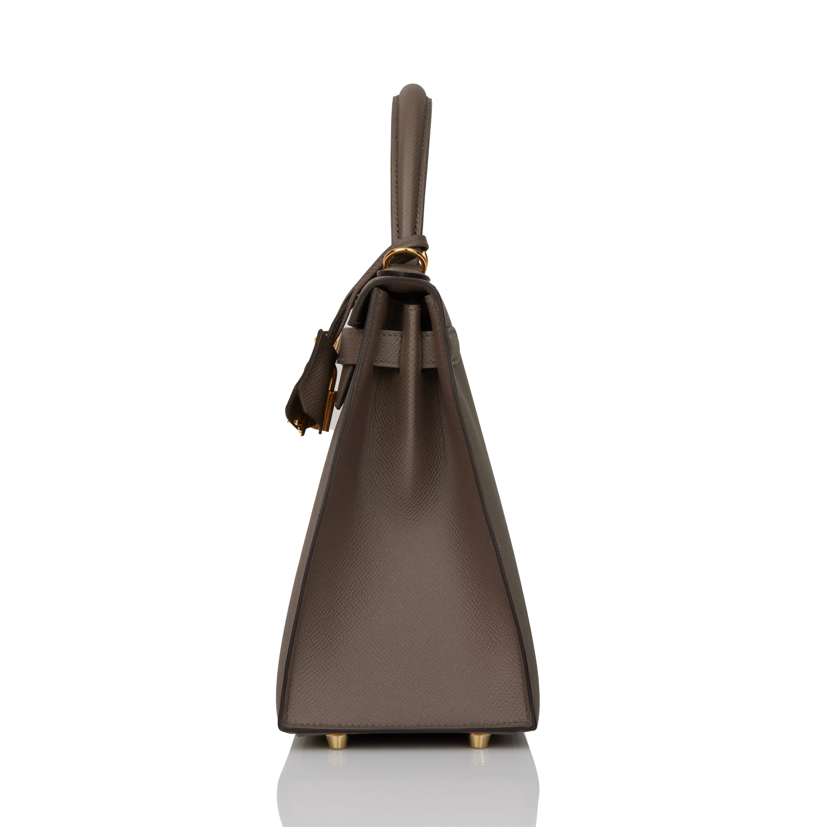 Her Kelly Sellier 28 Etain Epsom Gold Hardware
