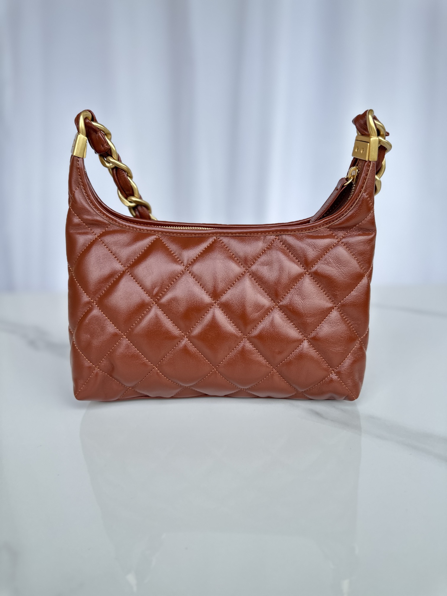 CHANEL Hobo Handbag  Khaki- AS4912