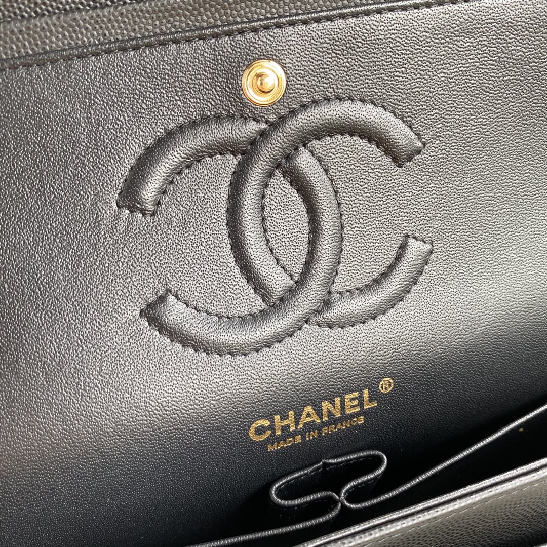 CHANEL CLASSIC 11.12 HANDBAG Lambskin & Brown Metal Black-A01112
