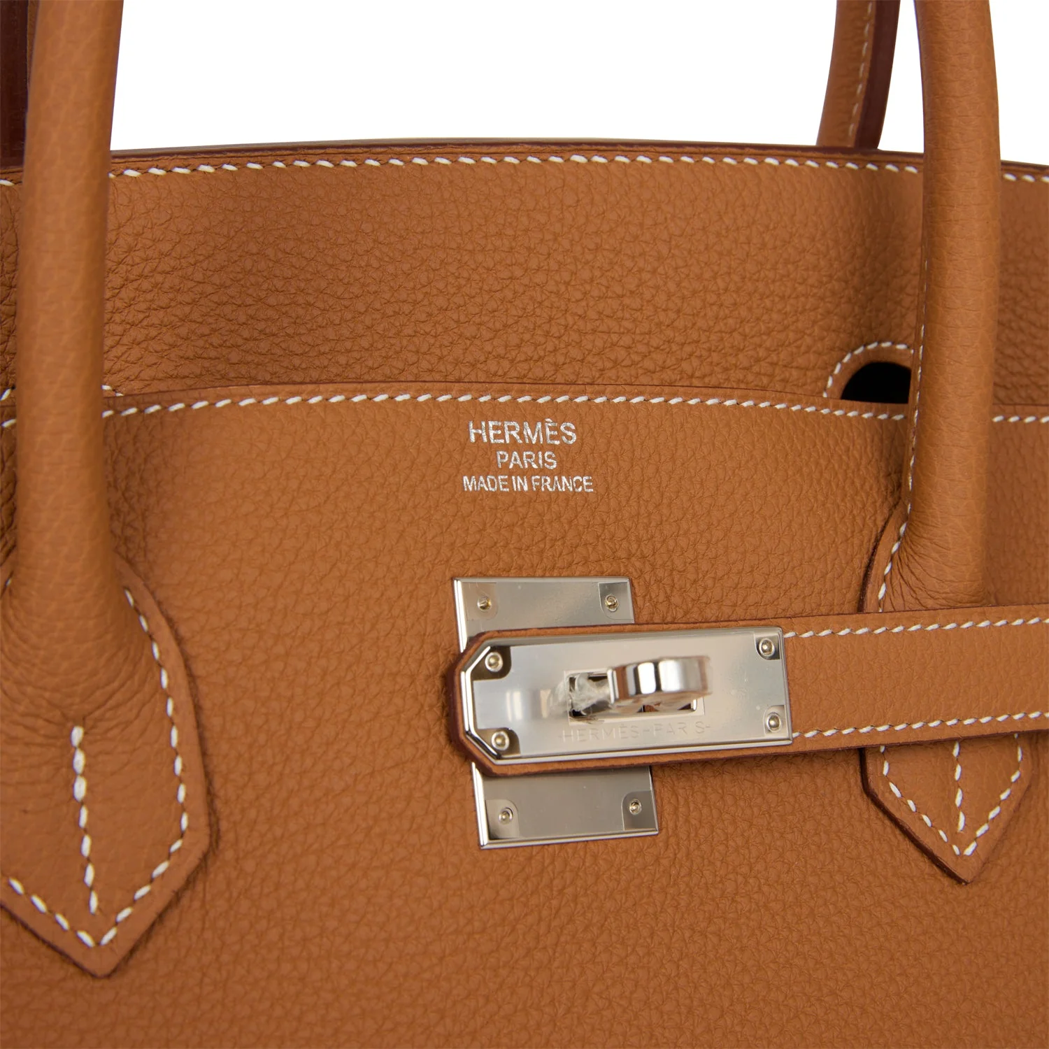 Her Birkin 40 Gold Togo Palladium Hardware