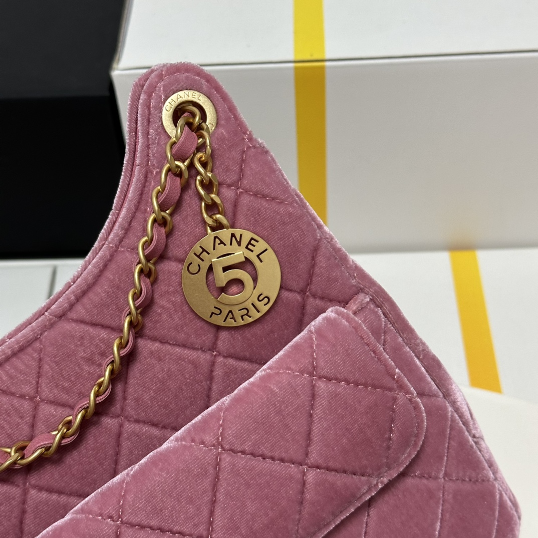 CHANEL Hobo Handbag Red Bean-AS4322