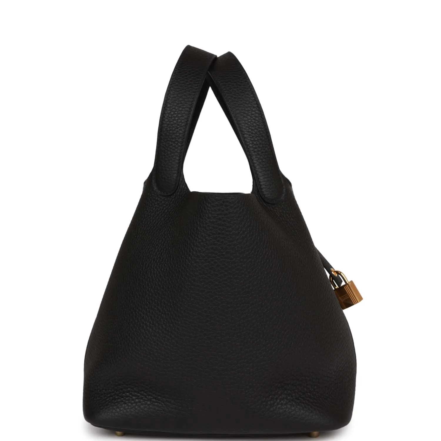 Her Picotin Lock 22 Black Clemence Gold Hardware