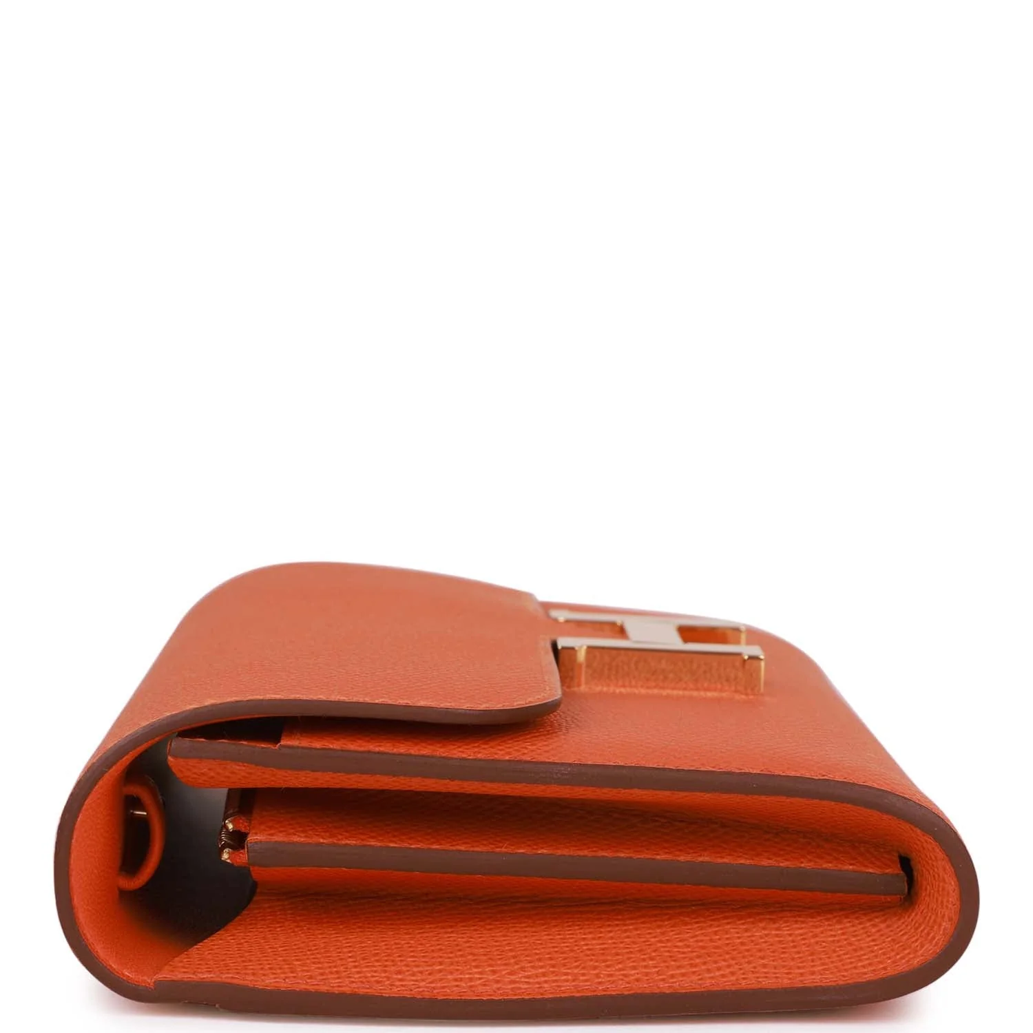 Her Constance Wallet To Go Orange Epsom Gold Hardware