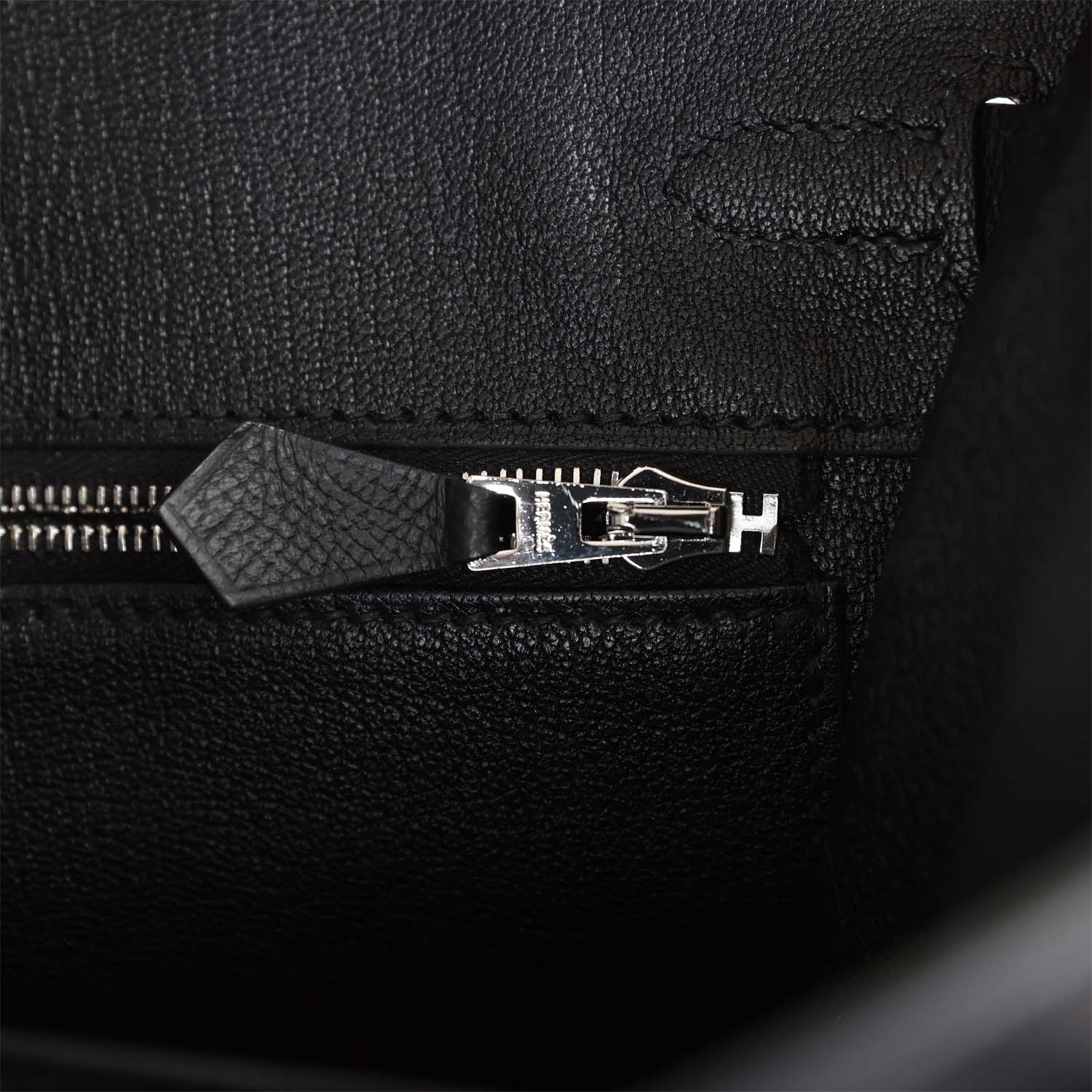 Her Birkin Sellier 25 Black Epsom Palladium Hardware