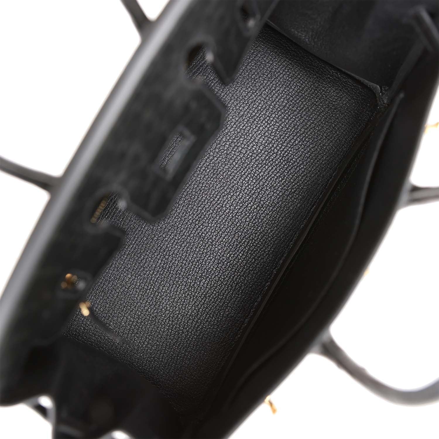 Her Birkin 25 Black Ostrich Gold Hardware