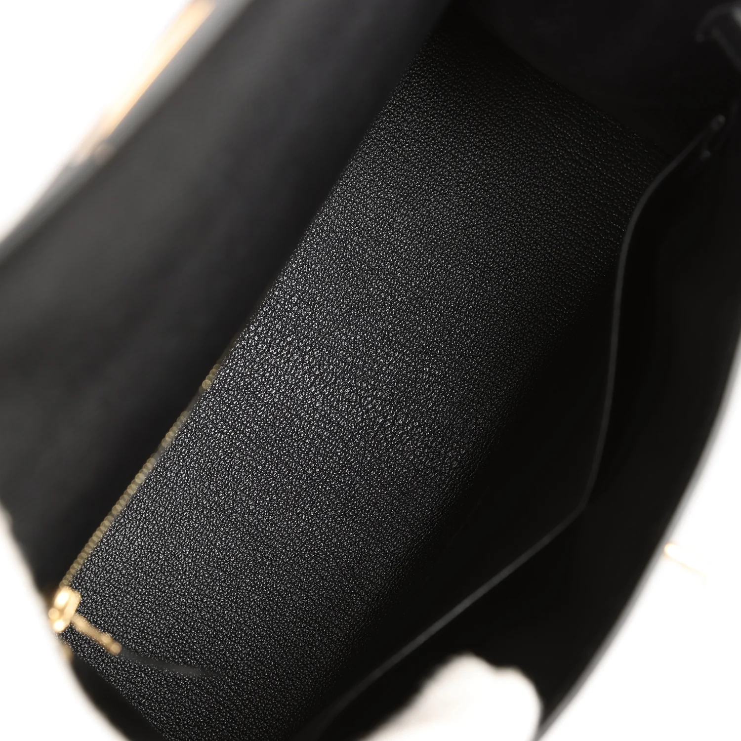 Her Kelly Sellier 28 Black Epsom Gold Hardware