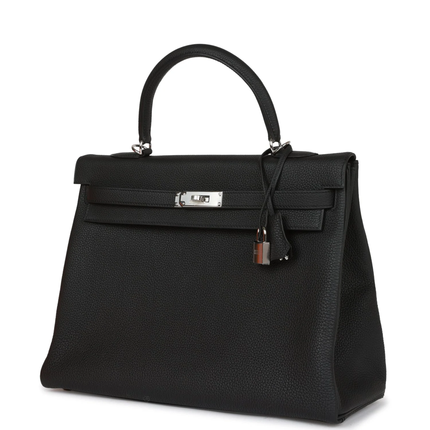 Her Kelly Retourne 35 Black Togo Palladium Hardware