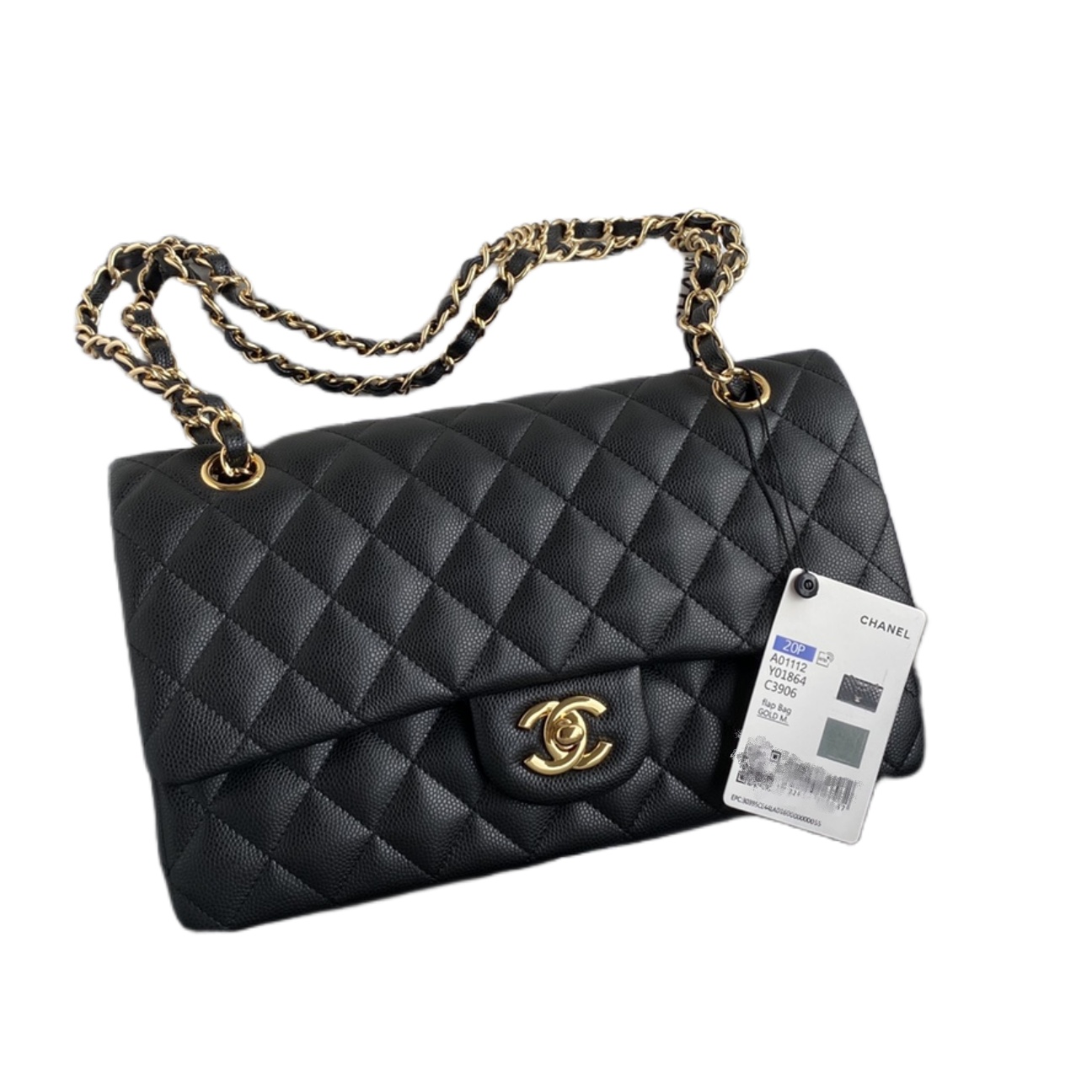 CHANEL CLASSIC 11.12 HANDBAG Lambskin & Brown Metal Black-A01112