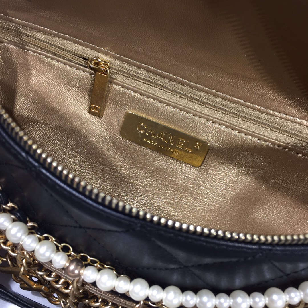 CHANEL Hobo Handbag Black-AS5077