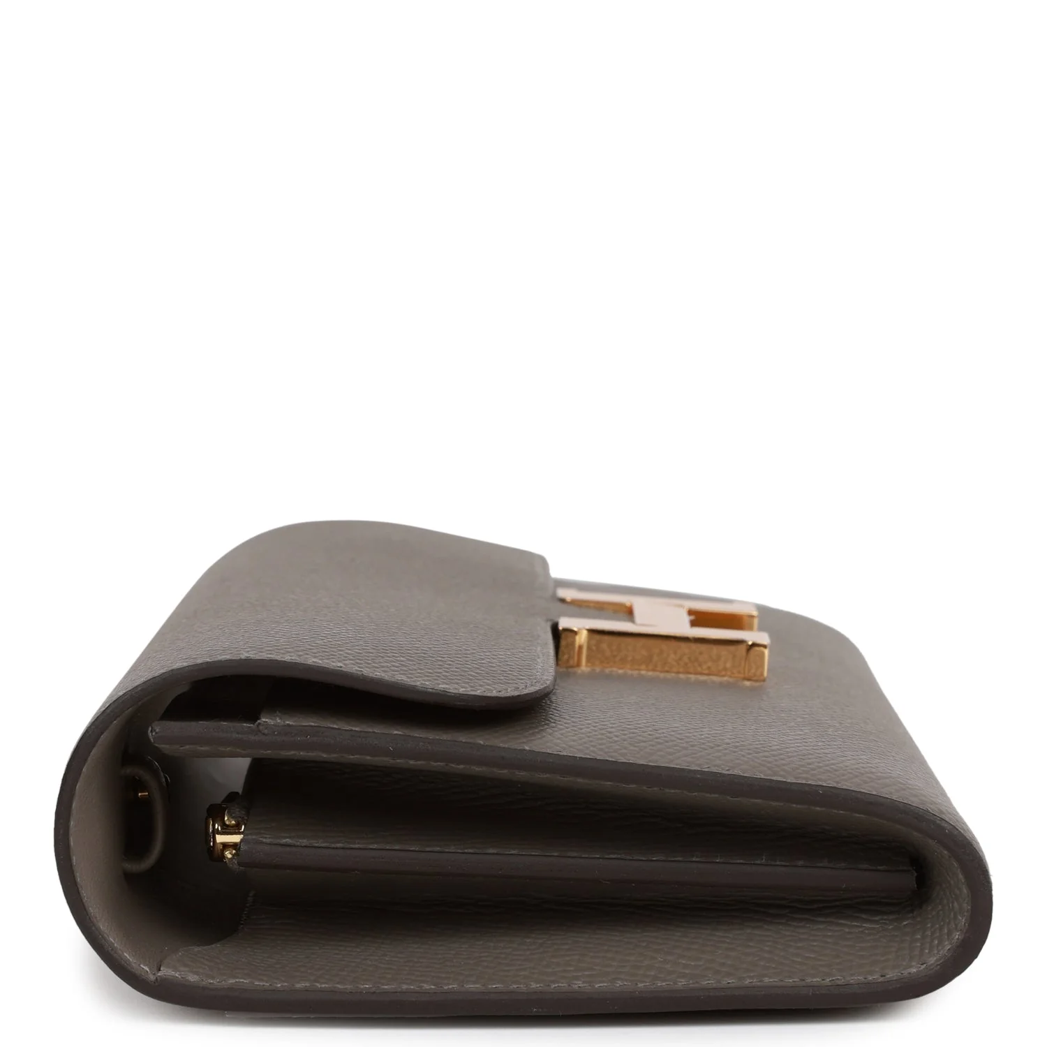 Her Constance Wallet To Go Gris Meyer Epsom Gold Hardware