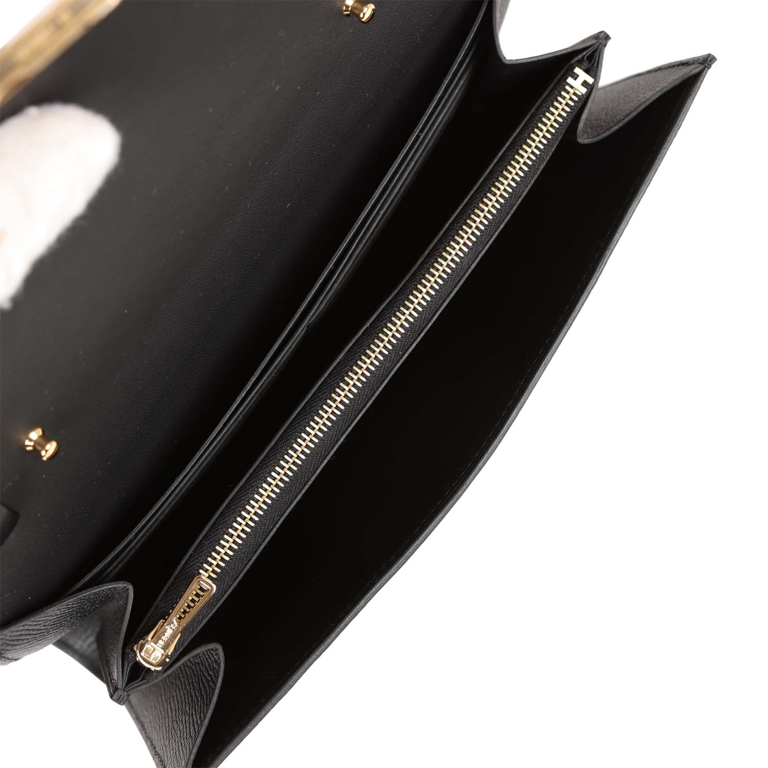Her Constance Wallet To Go Black Epsom Gold Hardware