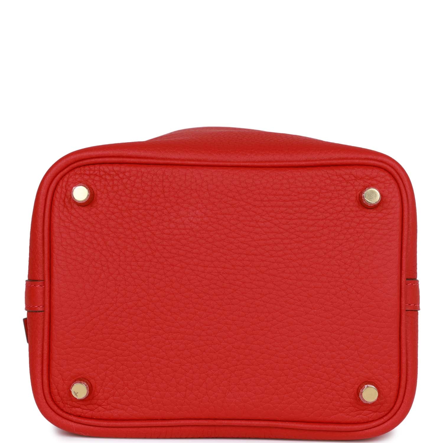 Her Picotin Lock 18 Vermillion Clemence Gold Hardware