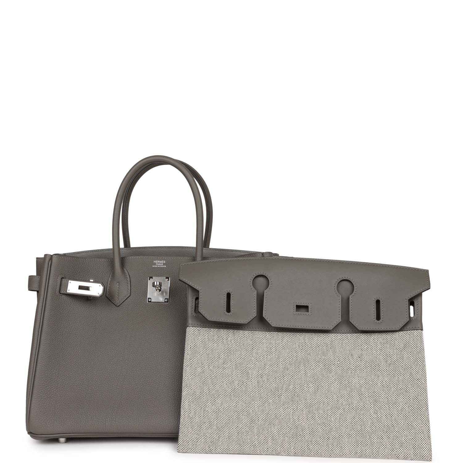 Her 3 En 1 Birkin 30 Gris Meyer Togo and Swift Palladium Hardware