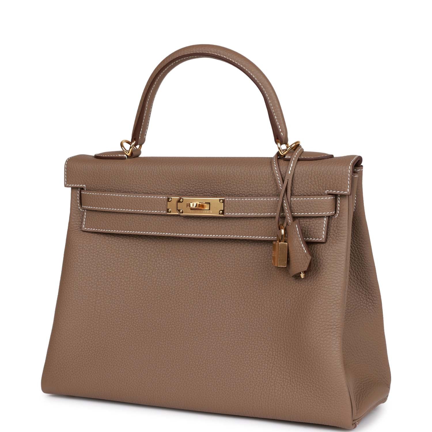 Her Kelly Retourne 32 Etoupe Togo Gold Hardware