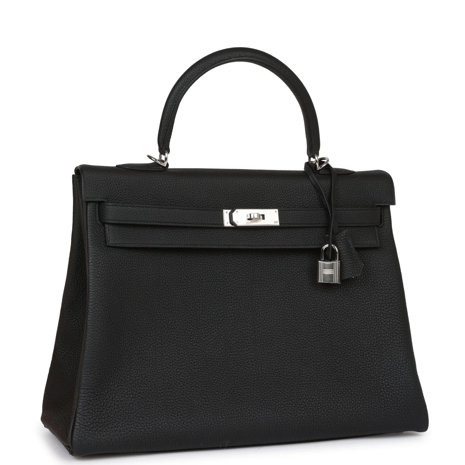 Her Kelly Retourne 35 Black Togo Palladium Hardware