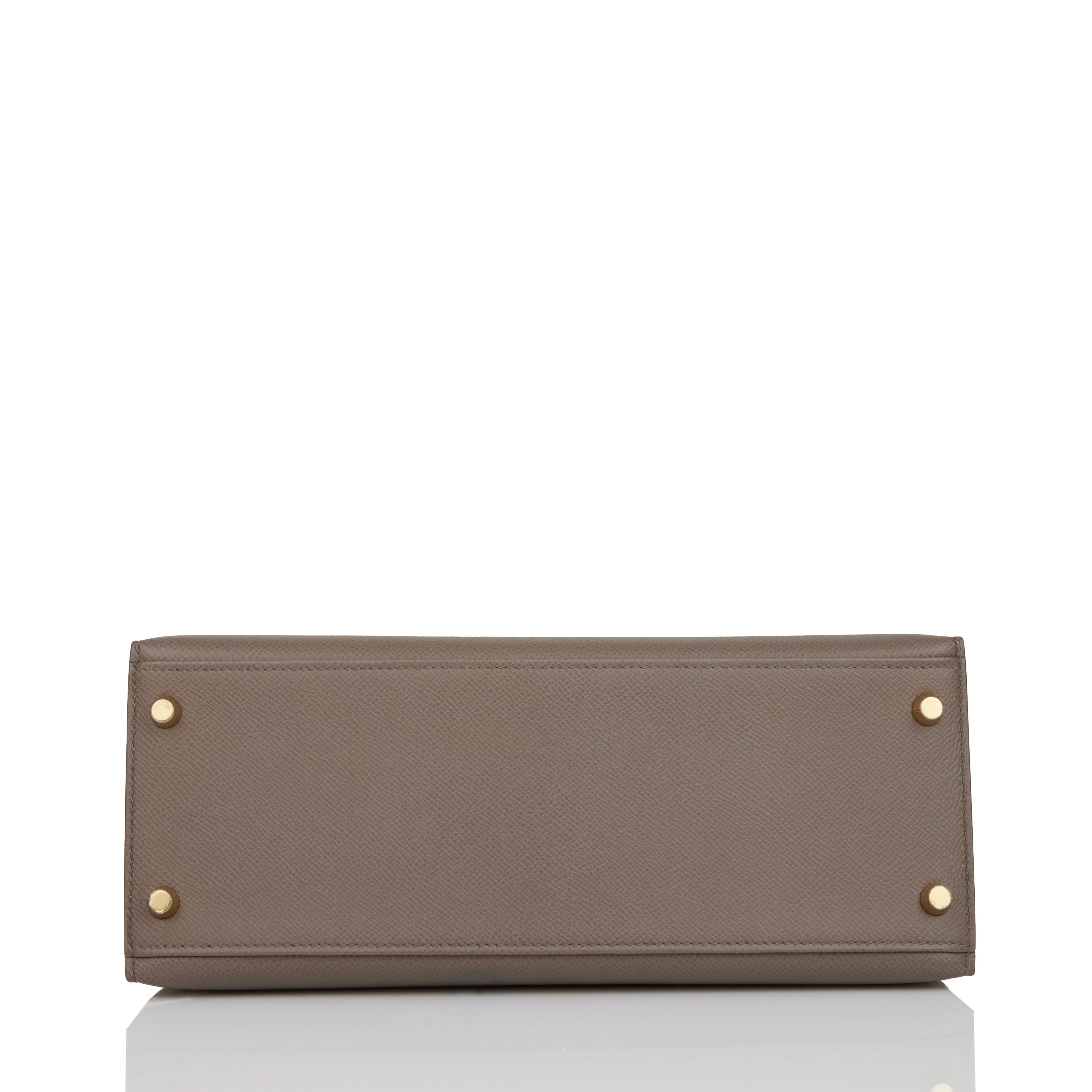 Her Kelly Sellier 28 Etain Epsom Gold Hardware