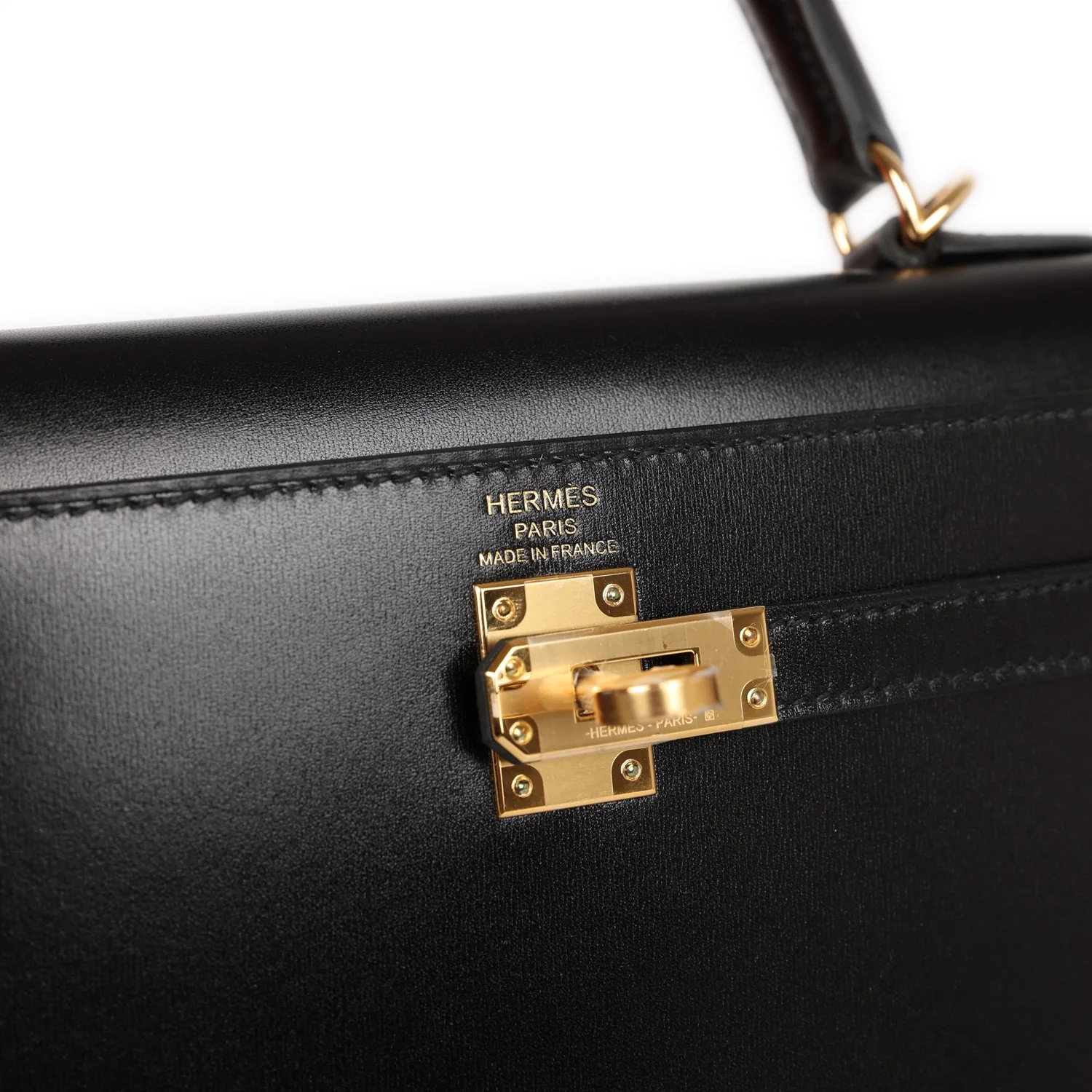 Her Kelly Sellier 25 Black Box Gold Hardware