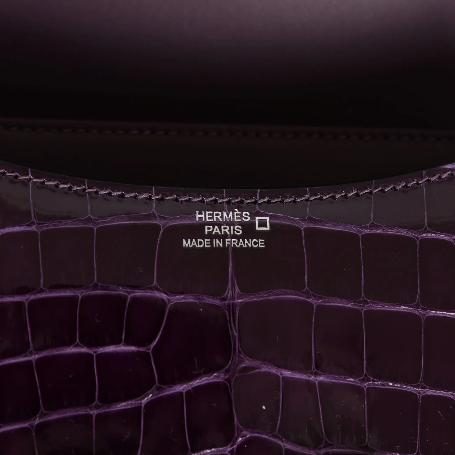 Her Constance 18 Amethyst Shiny Alligator Tigers Eye Quartz Palladium Hardware