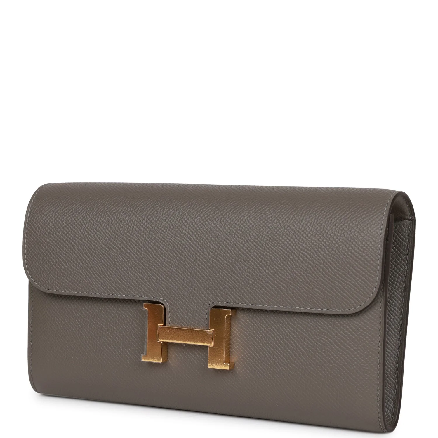 Her Constance Wallet To Go Gris Meyer Epsom Gold Hardware