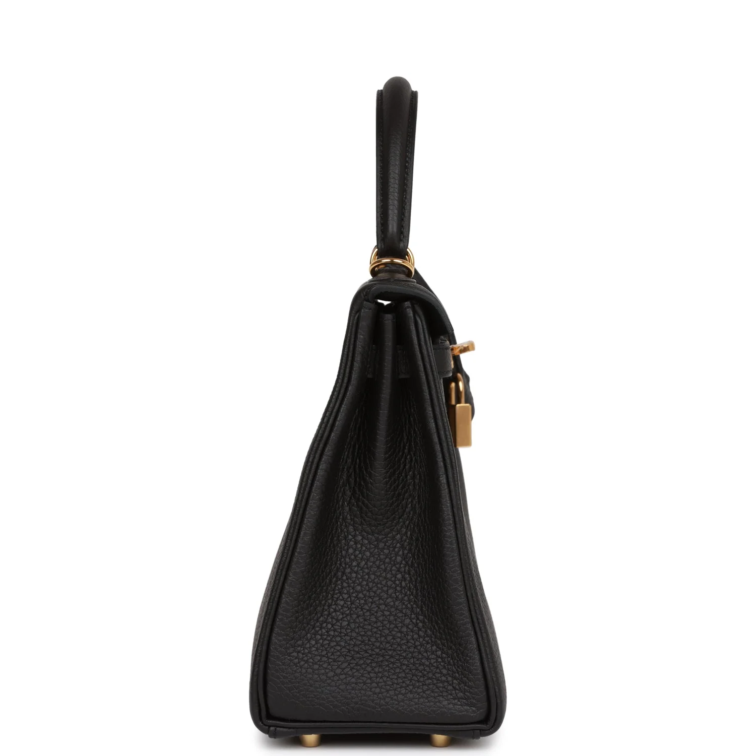 Her Kelly Retourne 25 Black Togo Gold Hardware