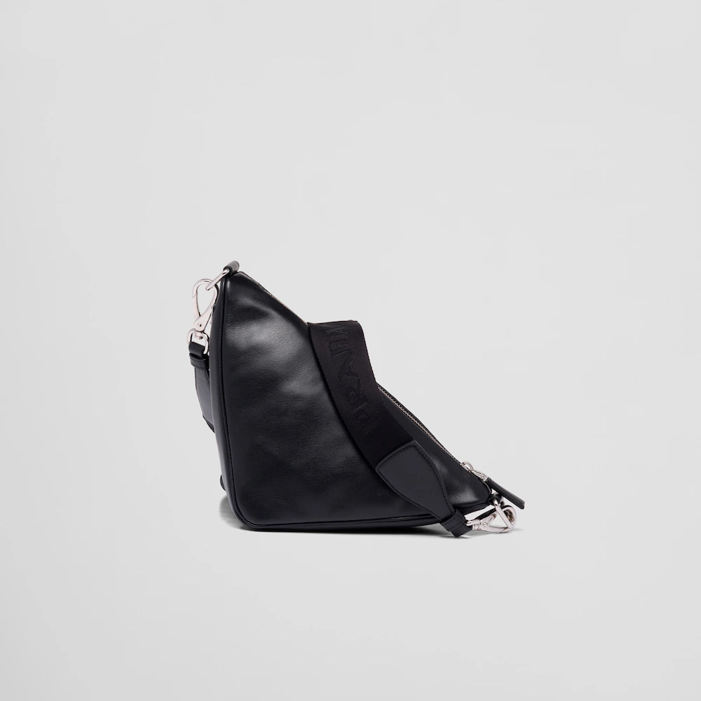 Triangle leather shoulder bag