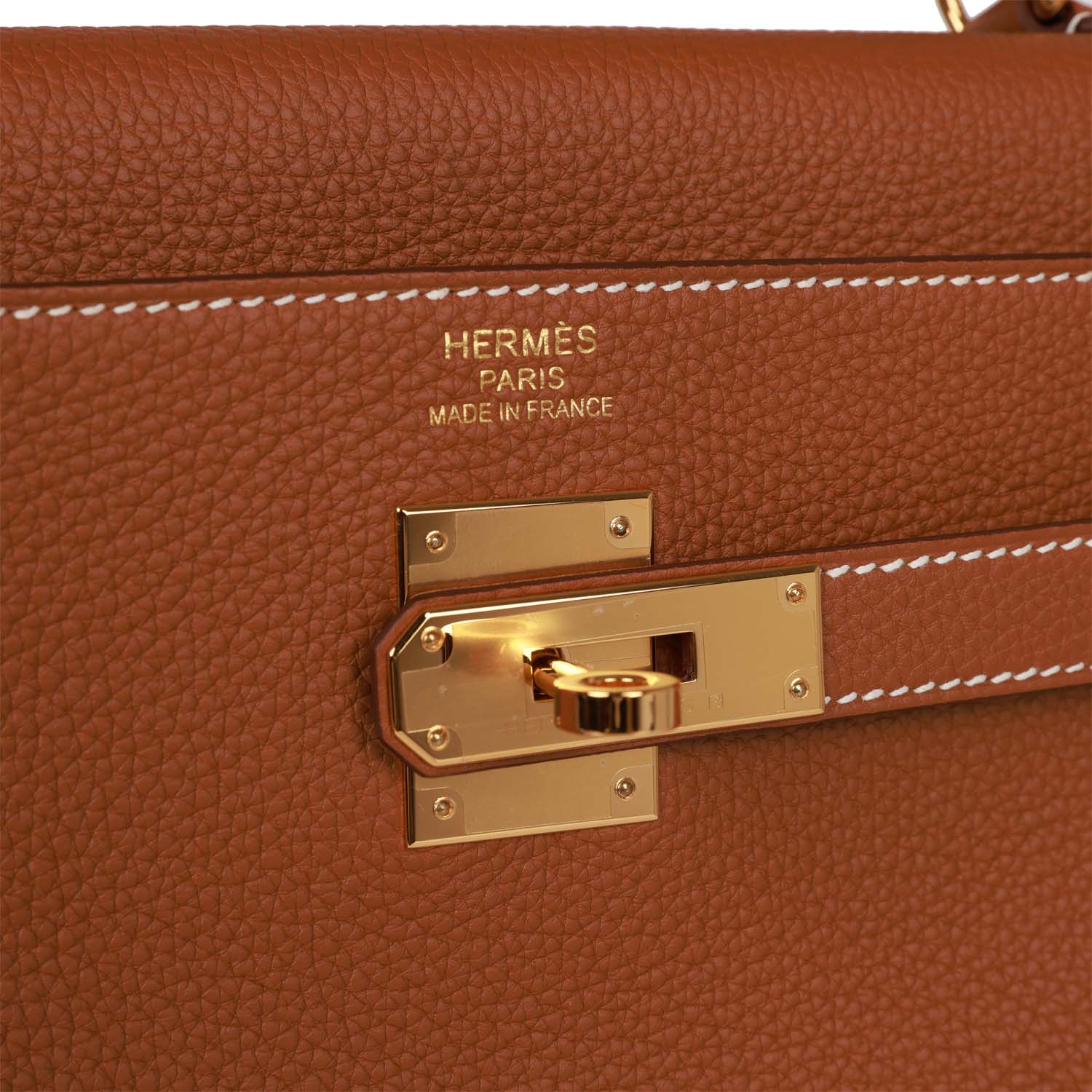 Her Kelly 35 Gold Togo Retourne Gold Hardware