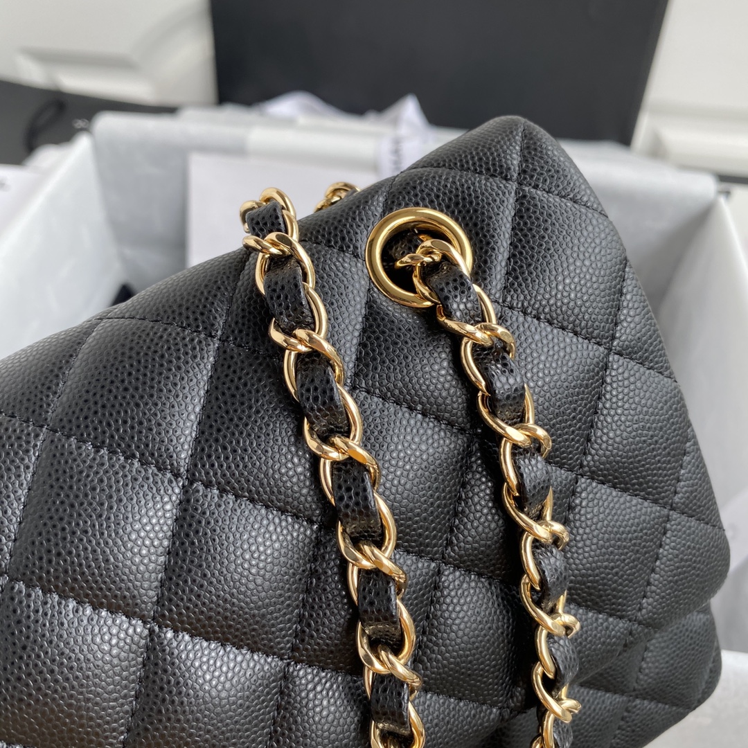 CHANEL CLASSIC 11.12 HANDBAG Lambskin & Brown Metal Black-A01112