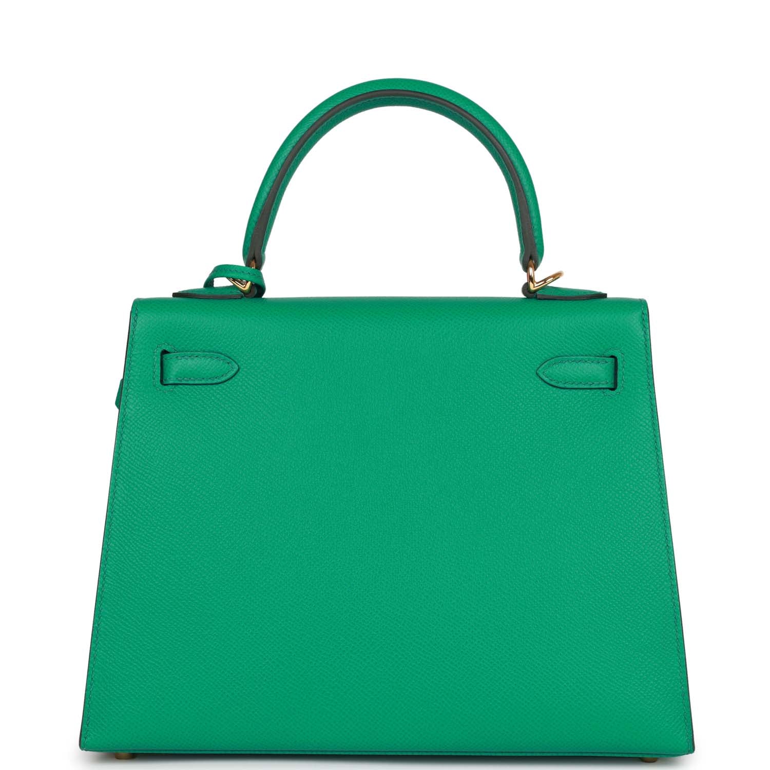 Her Kelly Sellier 25 Vert Jade Epsom Gold Hardware