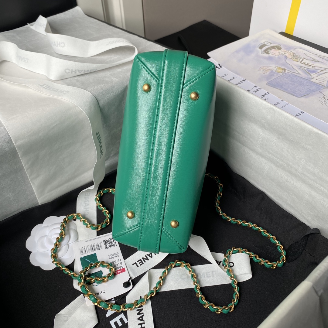 CHANEL Mini Bag with Top Handle Green-AS4958