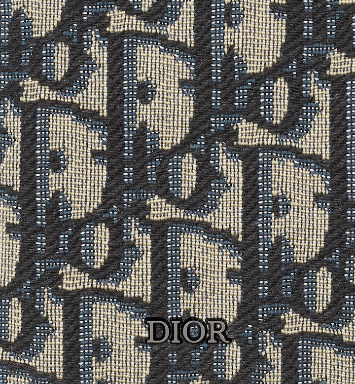 Vertical Long Wallet  Beige and Black Oblique Jacquard