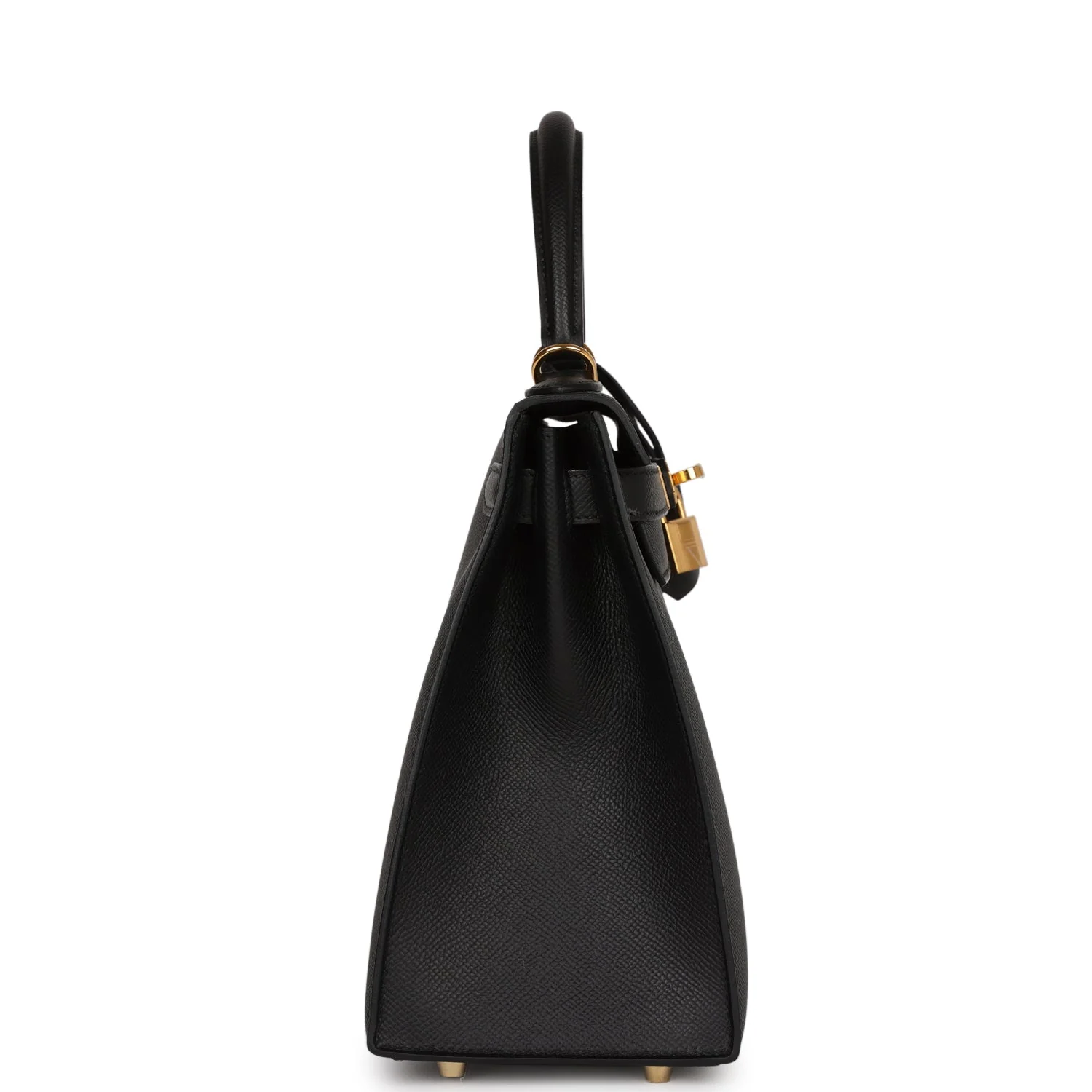 Her Kelly Sellier 28 Black Epsom Gold Hardware