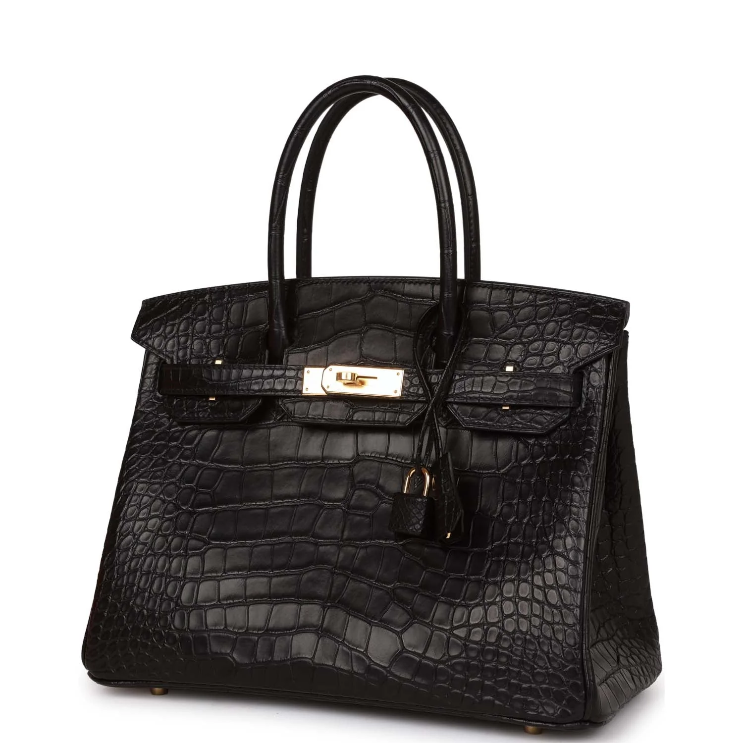 Her Birkin 30 Black Matte Alligator Gold Hardware